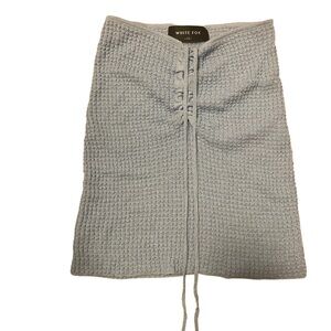 White Fox - Light Blue - Ruched Drawstring Halter Top – XS